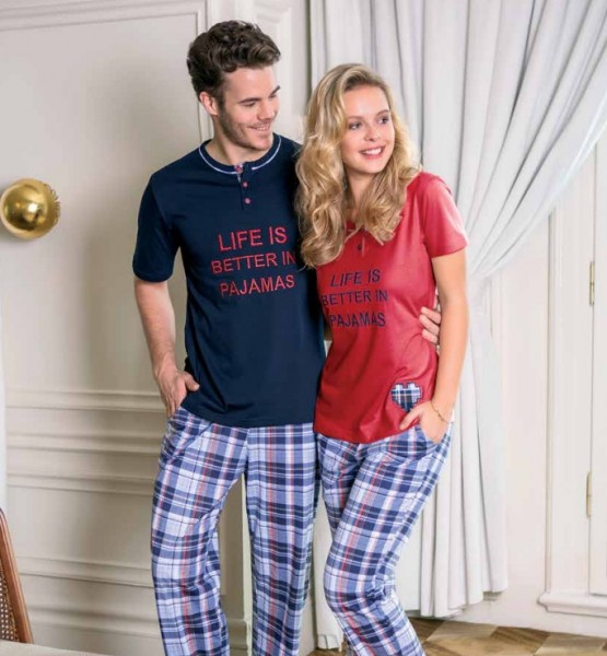 İnci Kadın-Erkek Pijama Takım