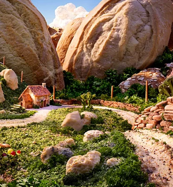 yiyeceklerle yapilan muhtesem manzara resimleri magazin izmir